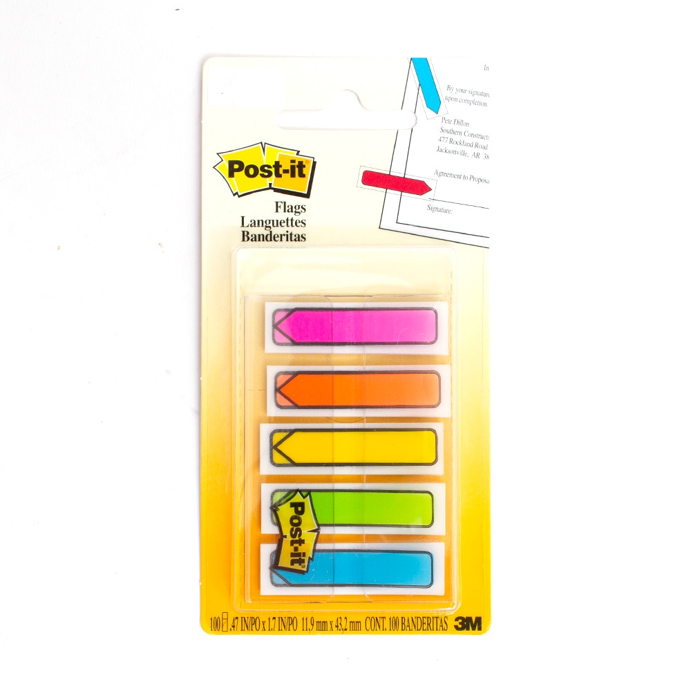 Post-its, Stickie Notes, Art & School, 3M, Arrow Flag, Dispenser, Assorted colors, 5 count, 3572